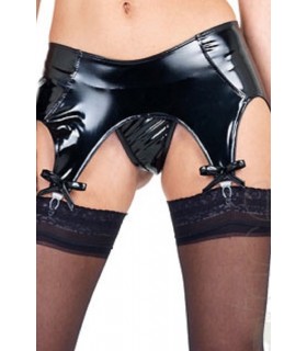 Black PVC Garter Vests