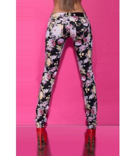 Dark floral pattern jeans
