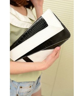Black and white strapless handbag