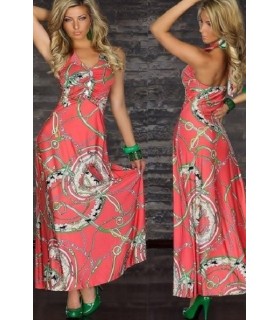 Punainen halterneck-maksimekko (plus size)
