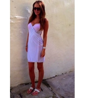 White wrapping dress