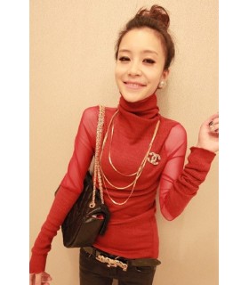 Red chiffon knit