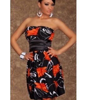 Evely's orange and black party dress