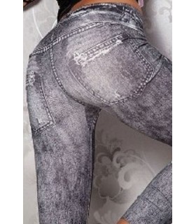 Grey denim leggings