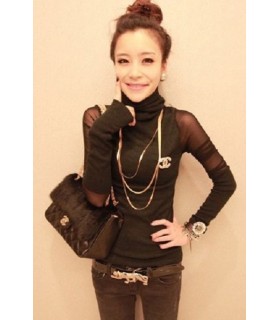 Black chiffon knit