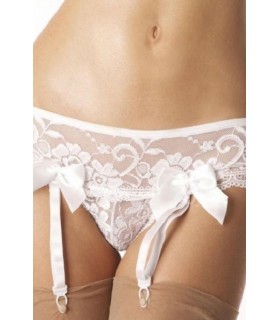 White thongs with garter vests