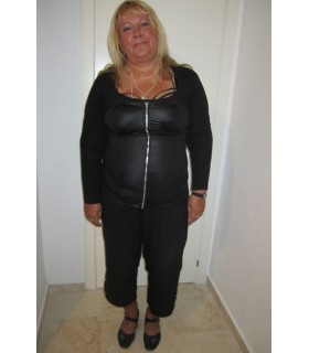 Black wetlook corset top