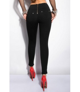 Black high-waisted treggings
