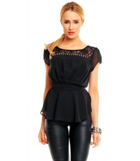Best Emilie Black Short Sleeve Blouse