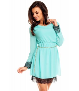 Italy Moda mint lace-entored dress