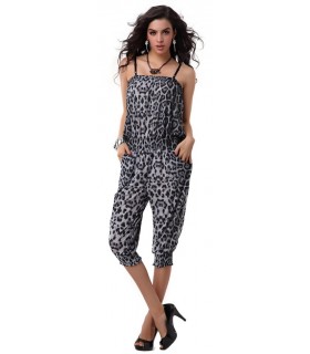 Grey Leo Patterned Jumpsuit
