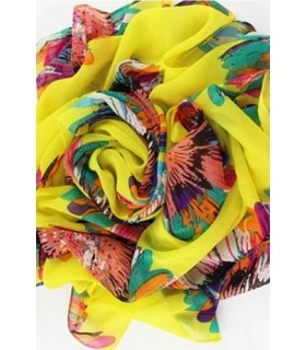 Flower Yellow Print Scarf