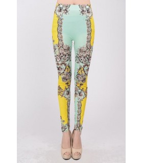 Keltaiset printtileggingsit
