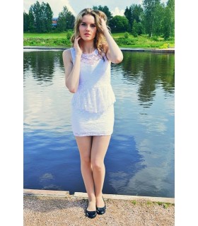 Miranda white peplum dress