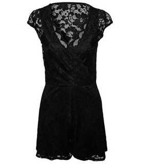 Musta pitsinen playsuit (plus size)