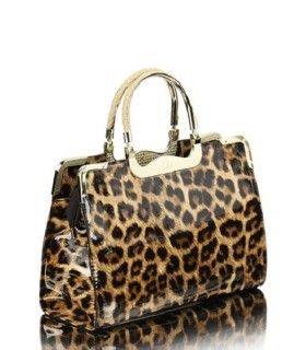 Brown leopard print bag