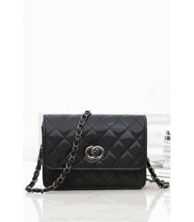 Black metal-ornamented handbag