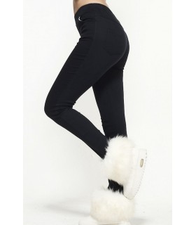 Black high-waisted treggings