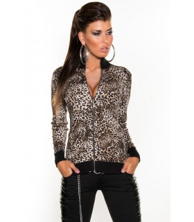 Koucla brown zippered leo shirt