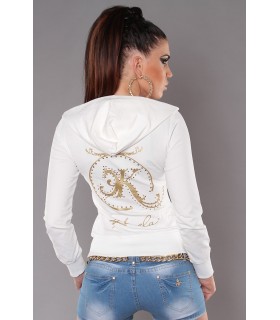 Koucla white zip-up hoodie