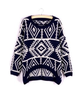 Geo blue sweater