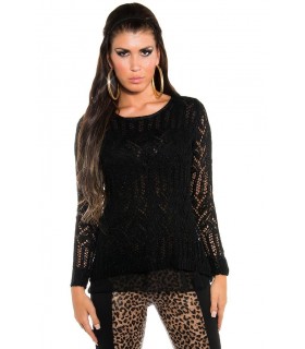 Koucla black chiffon stone shirt
