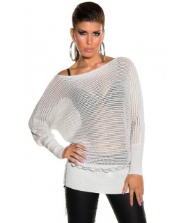 Koucla white mesh wool shirt