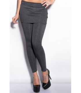 Dark grey zip leggings with skirt