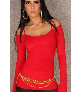 Red knit with drip blowers