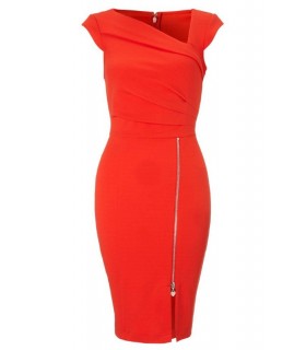 Red zip dress