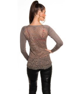Koucla cappuccino lace back knit