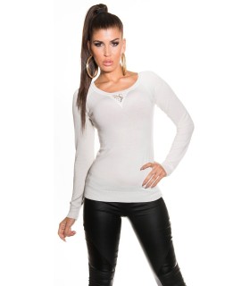 Koucla white lace back knit