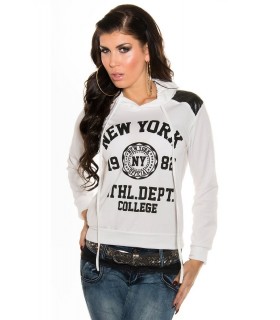 Koucla white NEW YORK print hoodie