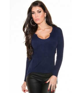 Koucla blue back longer chiffon knit