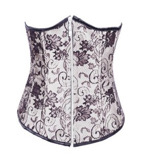 White and black decorative waist corset