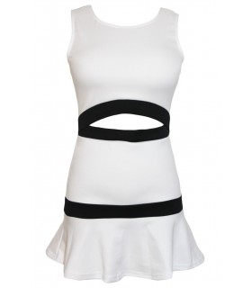 White black cut out mini dress