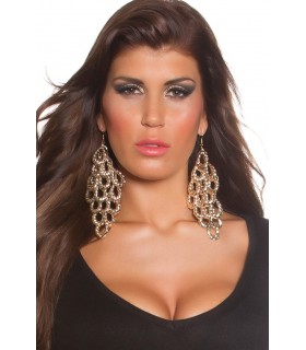 Gold hanging earrings