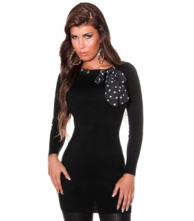 Koucla knit dress with ball scarf