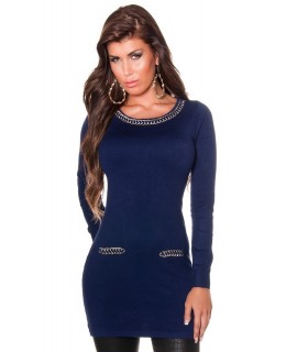 Koucla knit dress with chain decorations