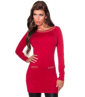 Koucla knit dress with chain decorations