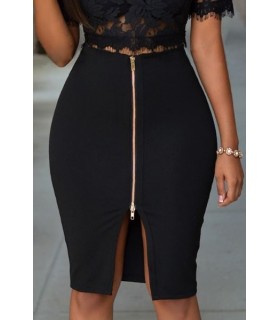 Black zip skirt