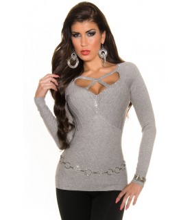 Koucla grey rhine-lying lattittile knit