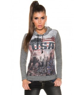 Koucla a grey U.S. hoodie