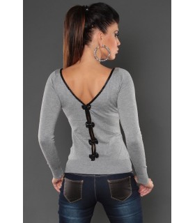 Koucla grey bow-tinted knit