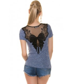 Koucla short-sleeved bow shirt