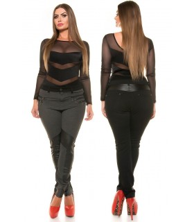 Curvy Girls Size Grey And Black Treggings
