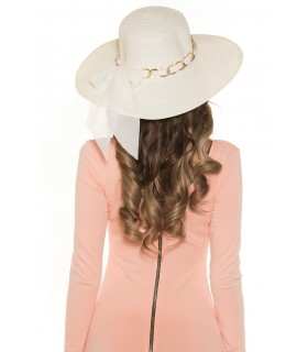 Koucla cream chain-corned summer hat