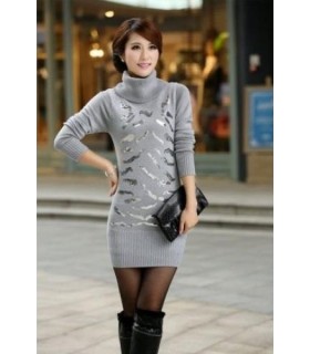 Silver print dress