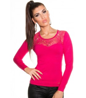 Koucla pink rhine and lace knit