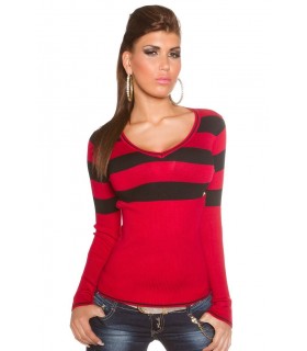Koucla red and black v-track knit
